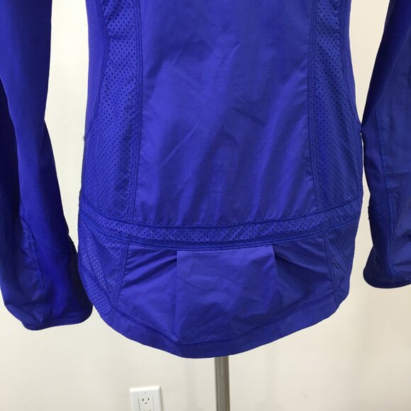 LULULEMON Athletica Blue Zip Pocket Mesh Insert Lightweight Activewear Jacket - Picture 11 of 16
